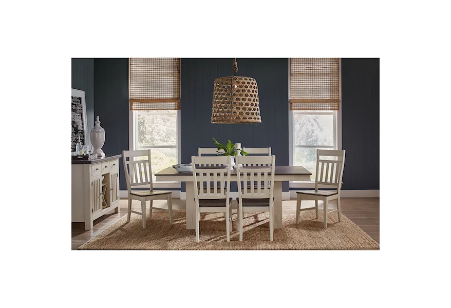 Bremerton 7-Piece Table and Chair Set by AAmerica at Esprit Decor Home Furnishings
